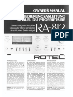 Rotel RA 812 Owner Manual