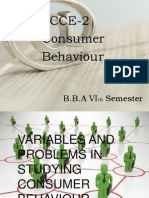 CCE-2 Consumer Behaviour: B.B.A Vi Semester