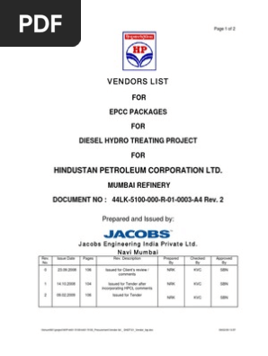Hpcl Vendor List Siemens Pump