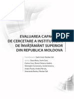 Studiu, „Evaluarea Capacităților de Cercetare a Instituțiilor de Învățământ Superior Din Republica Moldova”