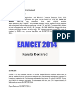 AP EAMCET Results 2014 Declared