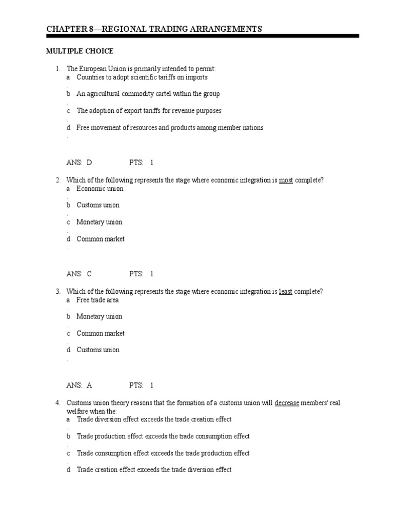 EU Trade Barriers and Economic Integration | PDF | Economic Integration ...