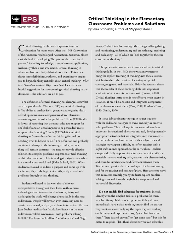 Critical thinking instructional unit picture