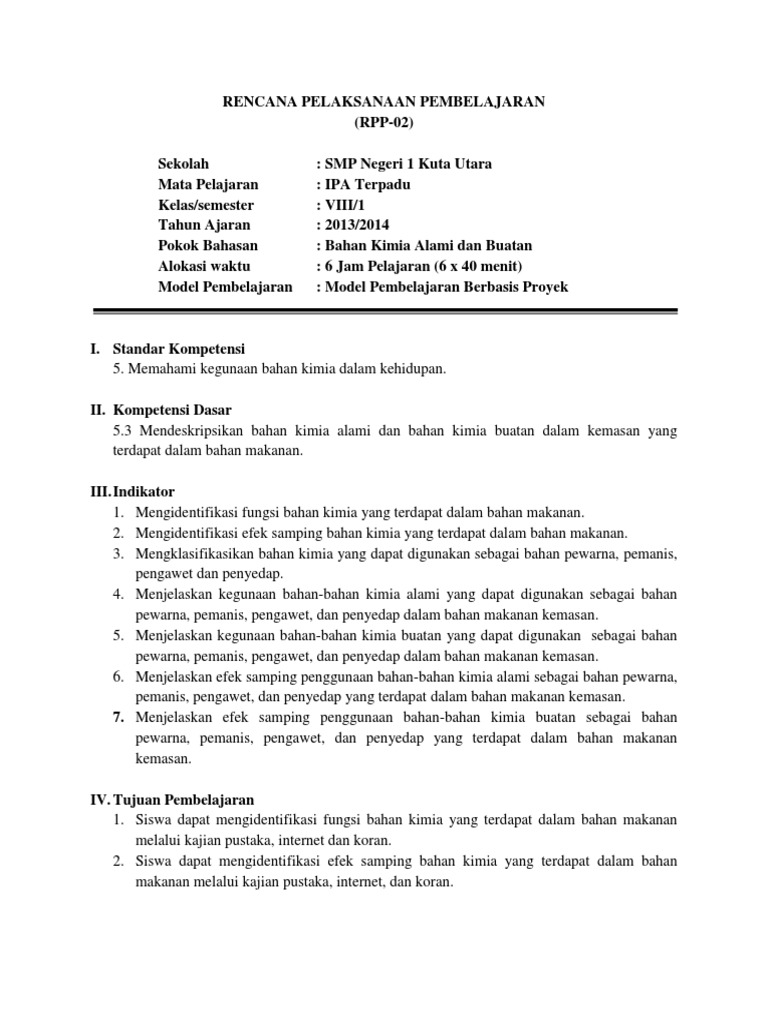 RPP Proyek-02revisi | PDF | Karier & Perkembangan