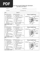 Lift Truck Safety Inspection Checklist