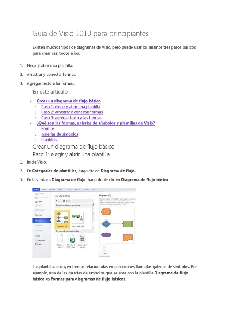 Guía Básica de Microsoft Visio 2010 | PDF | Point and Click | Ventana ...