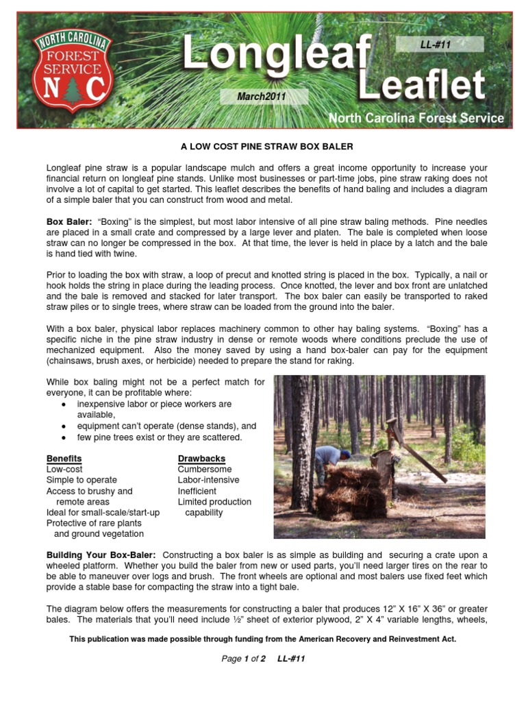 A Low Cost PineStraw Baler Download Free PDF Agriculture Nature