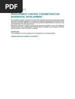 Development Control Parameters For Residential Development: As at July 2011