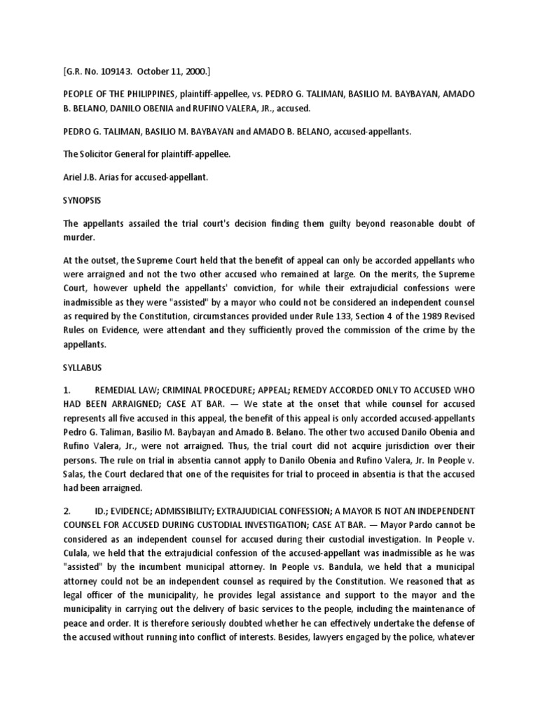 People vs taliman 342 scra 534 download free pdf confession law