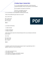 IAS Prelims Paper I Solved 2011