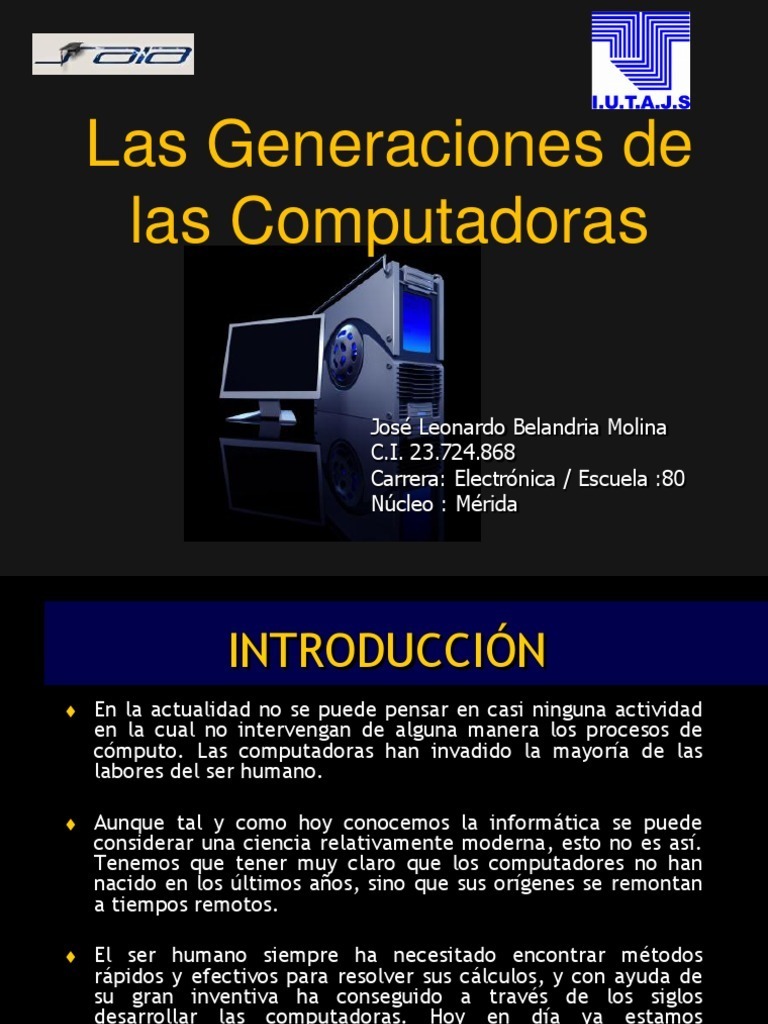 Diapositivas Generacion De Las Computadorasppt Microprocesador