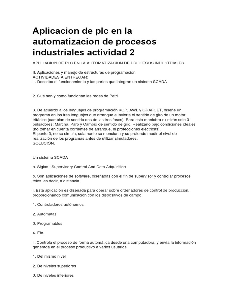 Aplicación de PLC en la automatización de procesos industriales ...