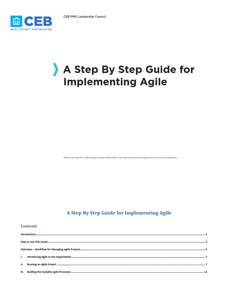 Step-by-Step Agile Implementation Guide | PDF | Agile Software ...