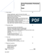 Group Presentation Grading Sheet