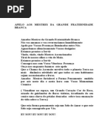 Apelo Aos Mestres Da Grande Fraternidade Branca