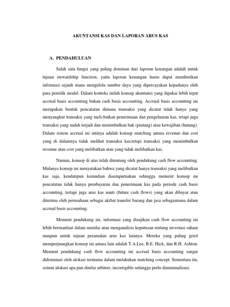 Akuntansi Kas Dan Laporan Arus Kas
