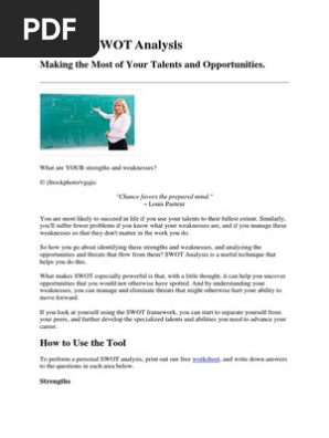Personal SWOT Analysis