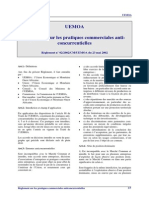 UEMOA - Pratiques Commerciales Anticoncurrentielles