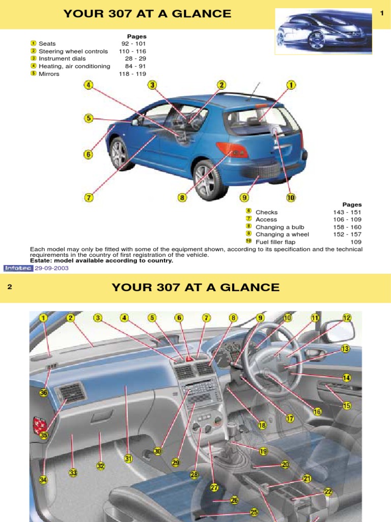 Peugeot 307 Owners Manual 2003 | Anti Lock Braking System | Manual  Transmission
