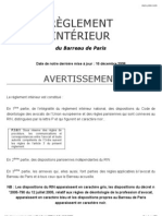 Reglement Interieur Du Barreau de Paris (Ribp)