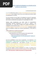 El Agotamiento de La Subjetividad Pedagógica y Su Relación Con Los Problemas Atencionales de Los Niños