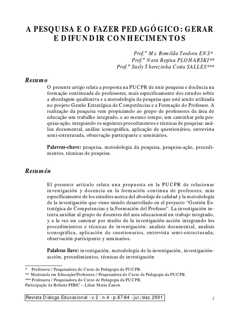 Pesquisa e Pedagógico | PDF