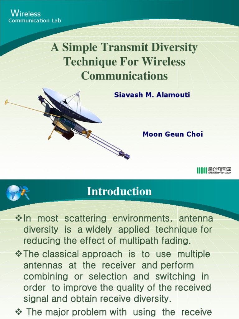 Simple Transmit Diversity Techniques | PDF | Broadcasting | Broadcast ...