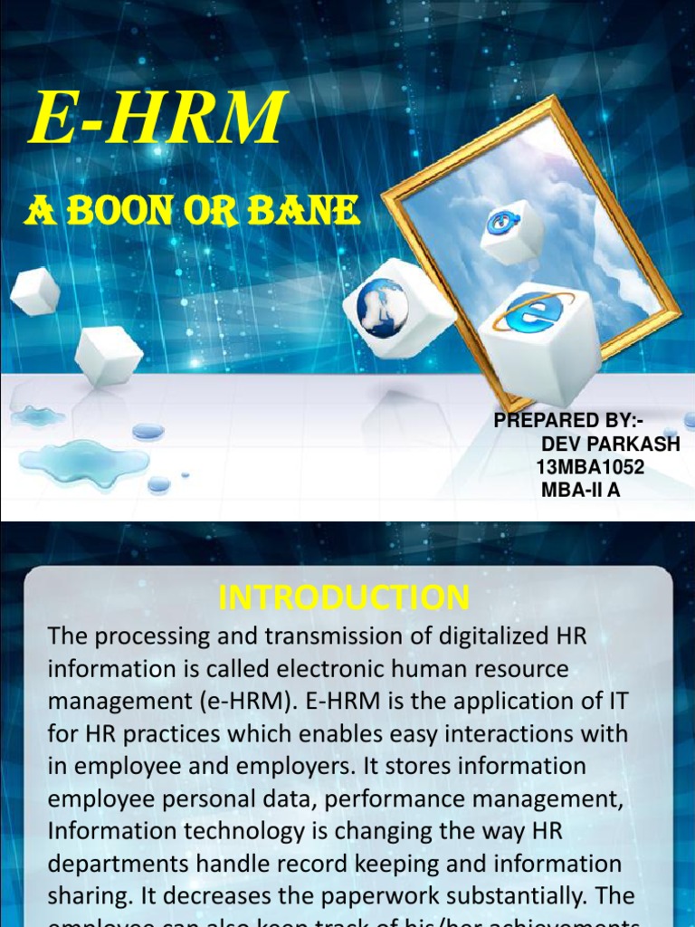 E-HRM | Human Resource Management | Accountability