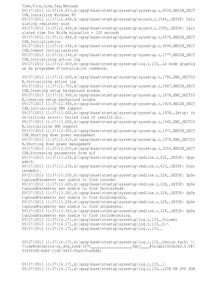 Windows NT Installation Log Analysis | PDF | Operating System Families ...