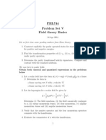 PHL744 Problem Set V Field Theory Basics