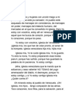 Tercer Mensaje de Dios para La Iglesia Evangélica en Venezuela.