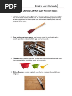 Download Cooking Utensils List That Every Kitchen Needs  by mayabangkurtipot SN228634257 doc pdf