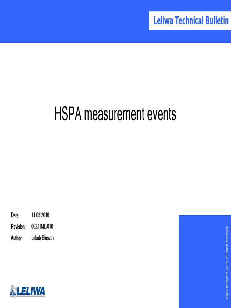 HSPA Measurement Events | PDF