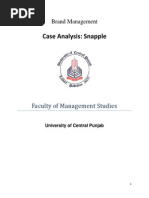 Download Snapple Case Study Analysis by Faryal Khan SN228640052 doc pdf