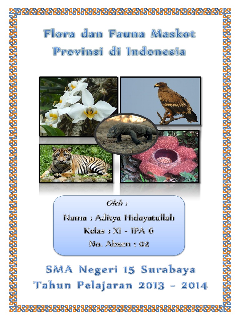 Maskot Flora Dan Fauna 33 Provinsi Di Indonesia
