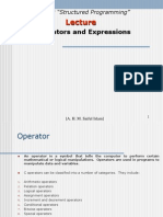 Operators and Expressions: CSE 122 "Structured Programming"