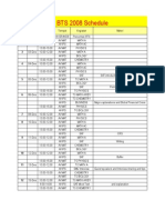 BTS 2008 Schedule