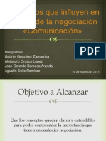 Elementos Que Influyen en El Exito de La Negociacion Comunicacion