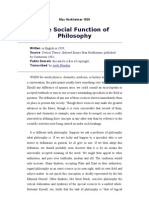 Max Horkheimer Social Function of Philosophy