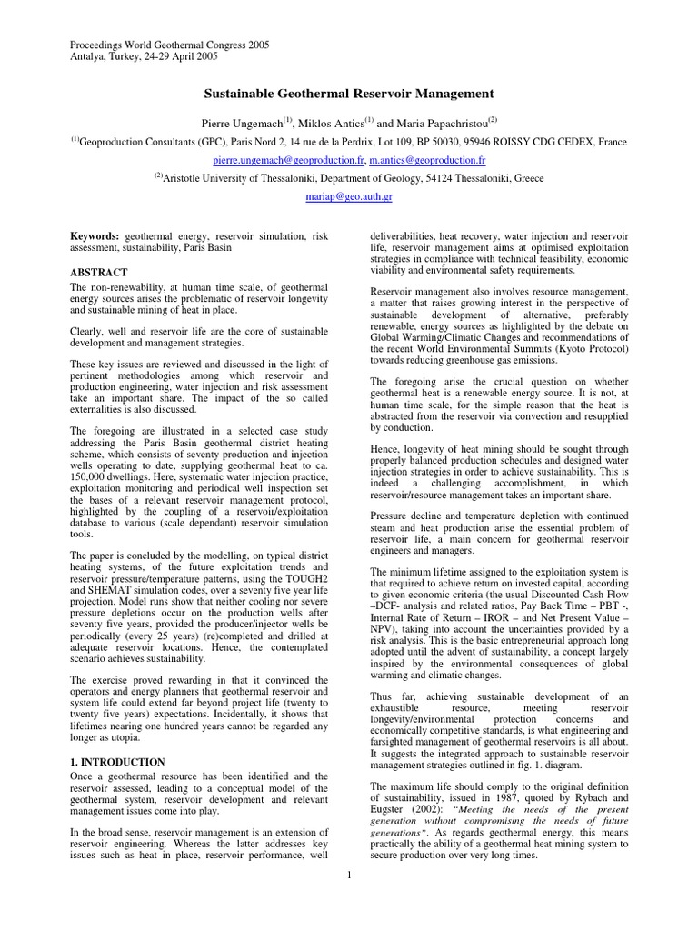 Reservoir Management | PDF | Geothermal Energy | Petroleum Reservoir