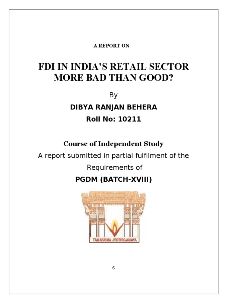 FDI Impact on India's Retail Sector | PDF