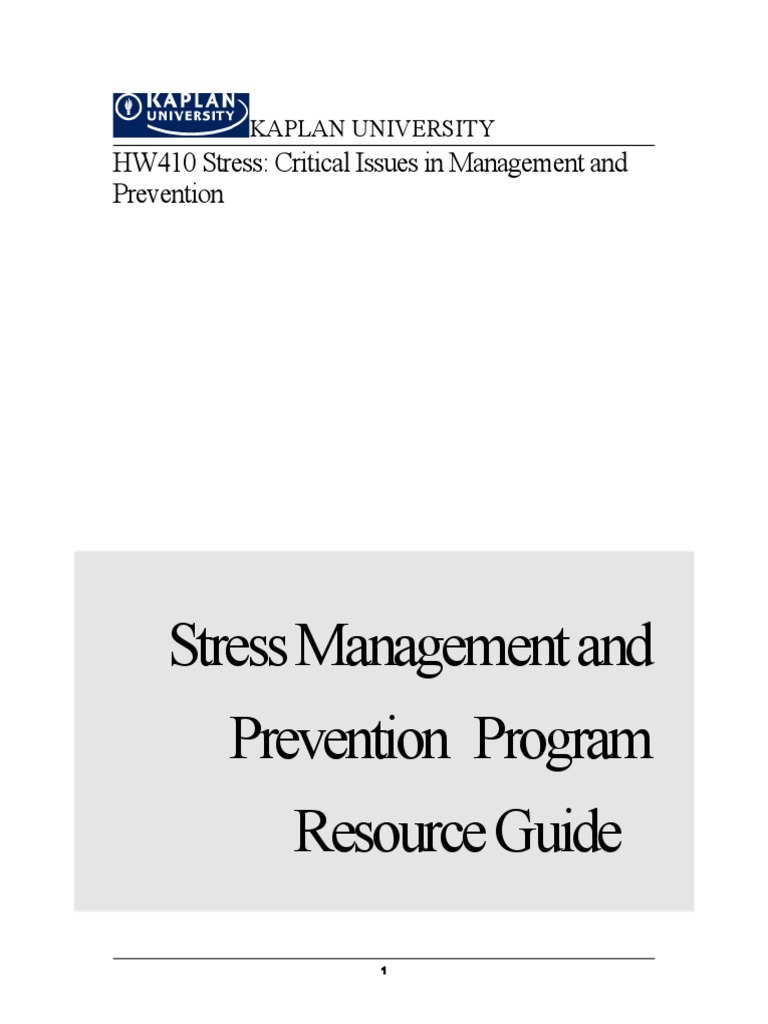 Stress Management Resource Guide | PDF | Working Conditions | Psychiatry
