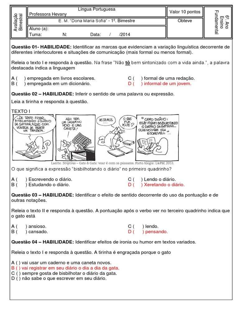 Identificar Efeitos De Ironia Ou Humor Em Textos Variados
