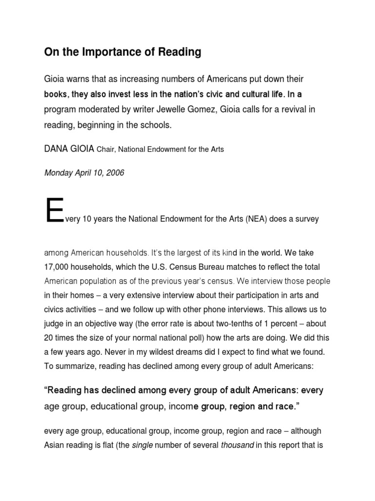 On The Importance Of Reading Pdf Literacy Immigration