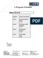 Timetables CFA (Batch 23 & 24)