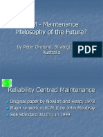 RCM - Maintenance Philosophy of The Future?: by Peter Ormond, Strategic Corp., Australia