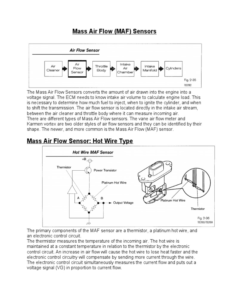 Mass Airflow Sensors PDF Mechanical Engineering Electricity