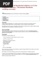 ICA - Update Change of Residential Address in IC (For Singapore Citizens - Permanent Residents Residing Overseas)