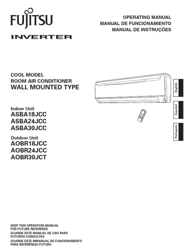 Fujitsu 36.000btu Cool Type Air Conditioner Operations Manual Umidade