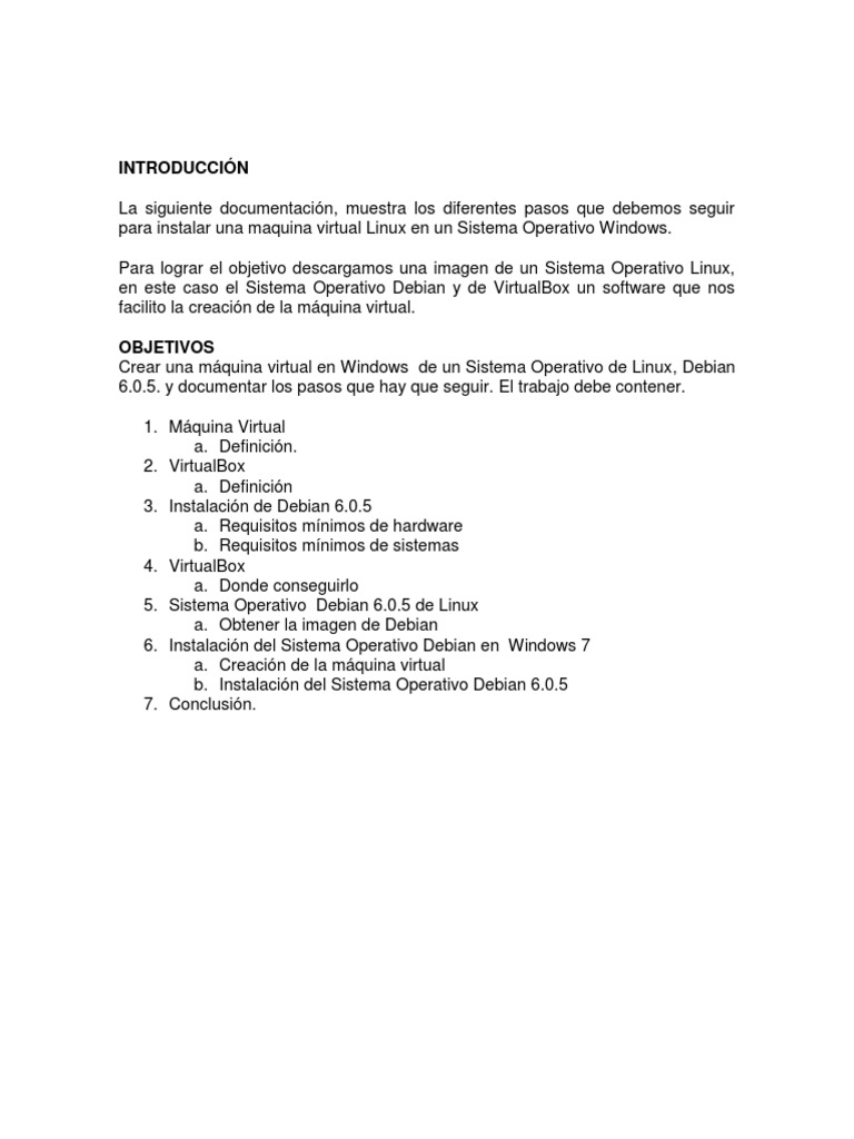 Instalar Debian 6.0.5 en VirtualBox Windows | PDF | Máquina virtual ...